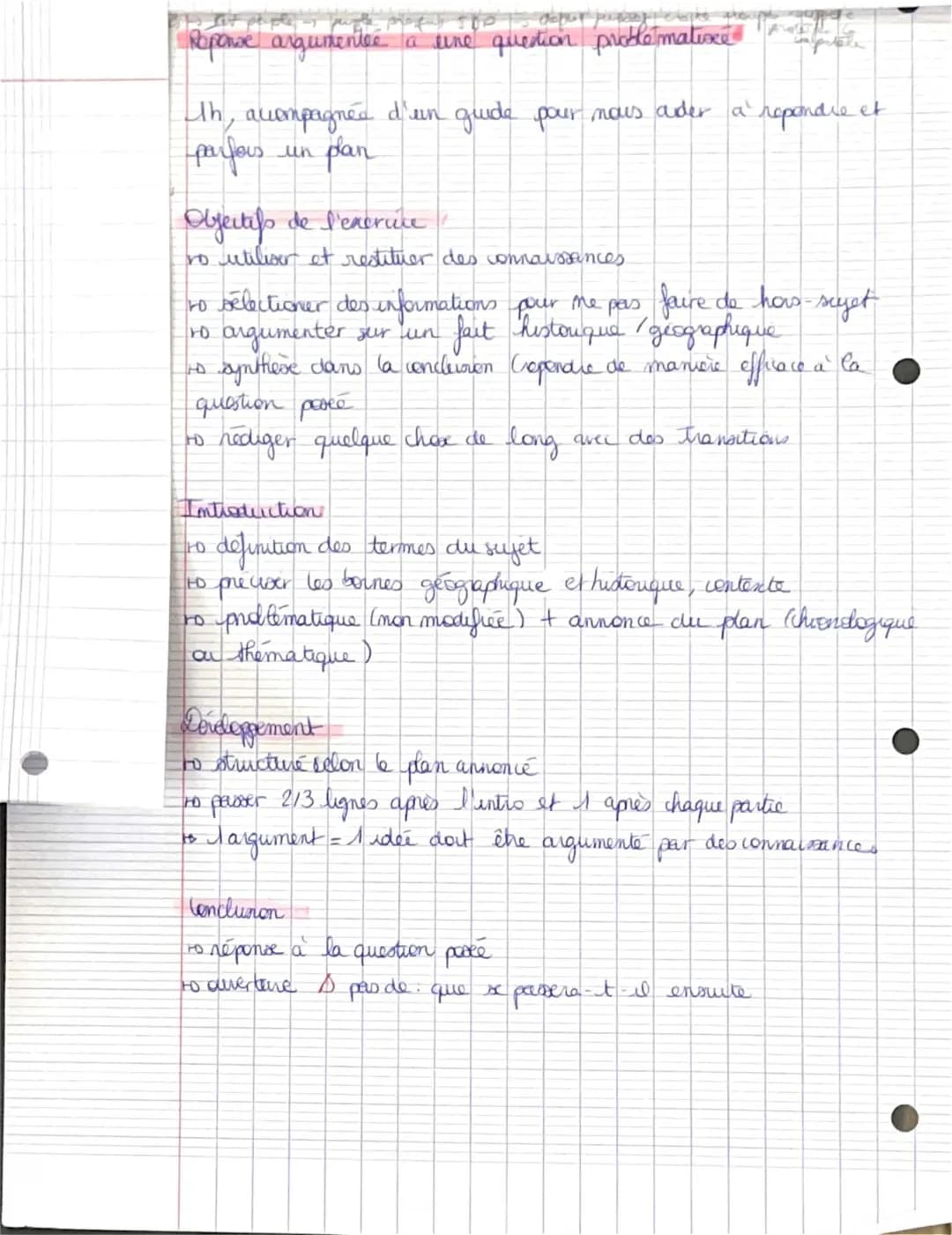 Méthodologie d’une réponse argumentée à une question problematisée