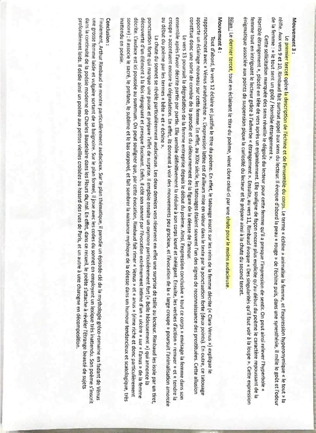 umes ABAB
ABBA
ААВ - АВА
Explication linéaire 5: Venus Anadyomène, Arthur Rimbaud
repetition
= pauvreté décor
comparaison baignore
article i
