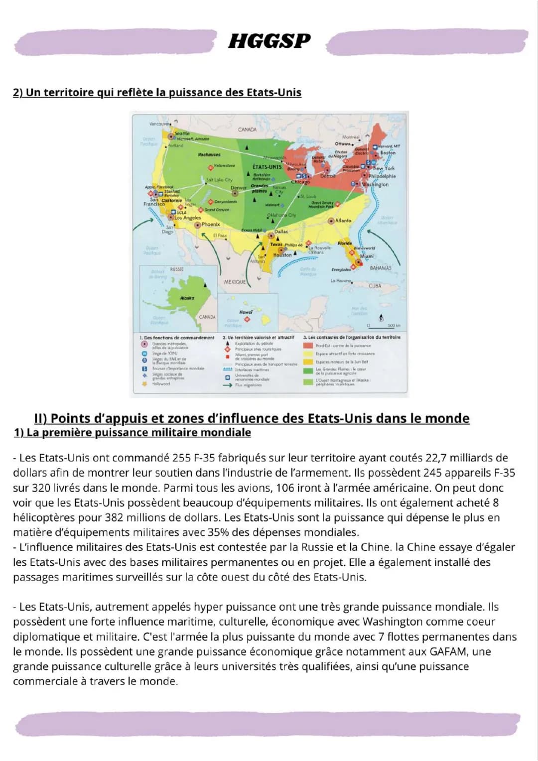 HGGSP
Thème conclusif : La puissance des Etats-Unis aujourd'hui
Introduction :
- Le monde d'aujourd'hui est un monde multipolaire avec comme