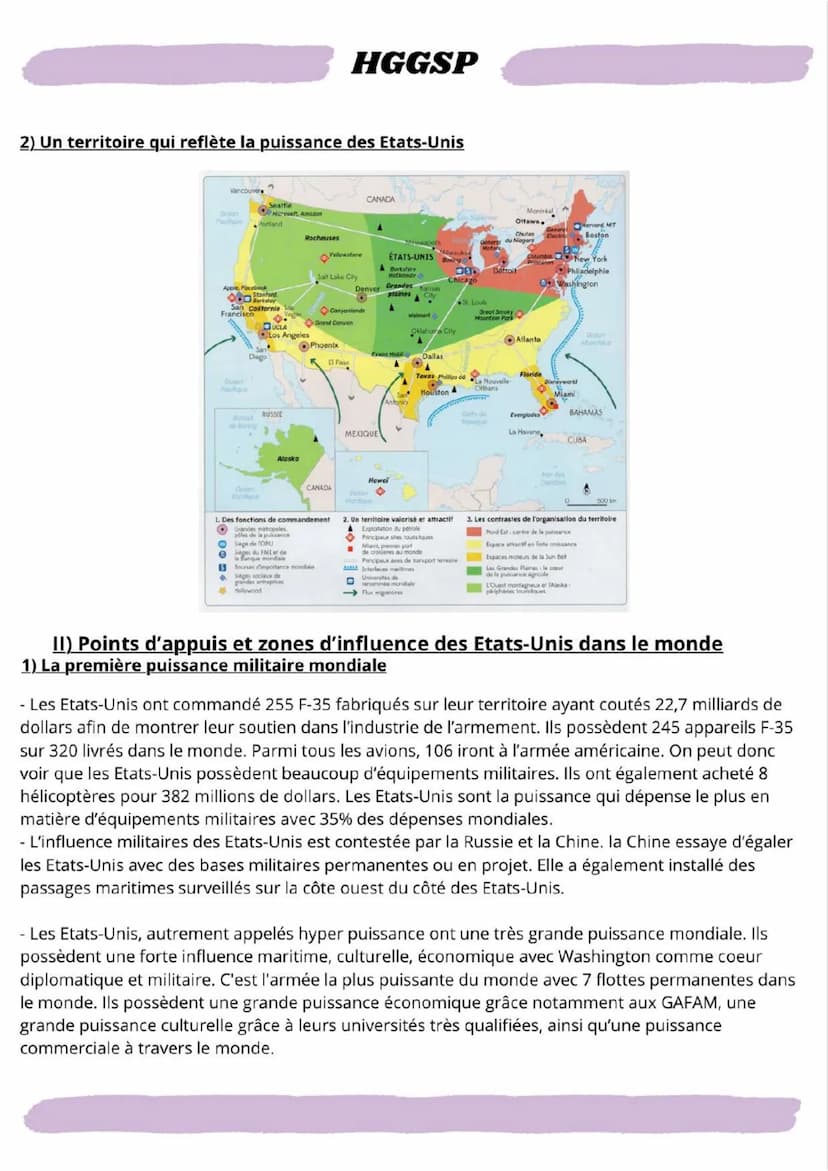 HGGSP
Thème conclusif : La puissance des Etats-Unis aujourd'hui
Introduction :
- Le monde d'aujourd'hui est un monde multipolaire avec comme