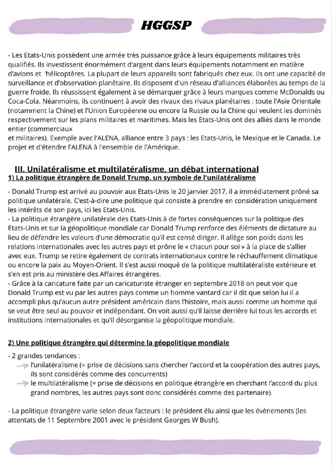 HGGSP
Thème conclusif : La puissance des Etats-Unis aujourd'hui
Introduction :
- Le monde d'aujourd'hui est un monde multipolaire avec comme