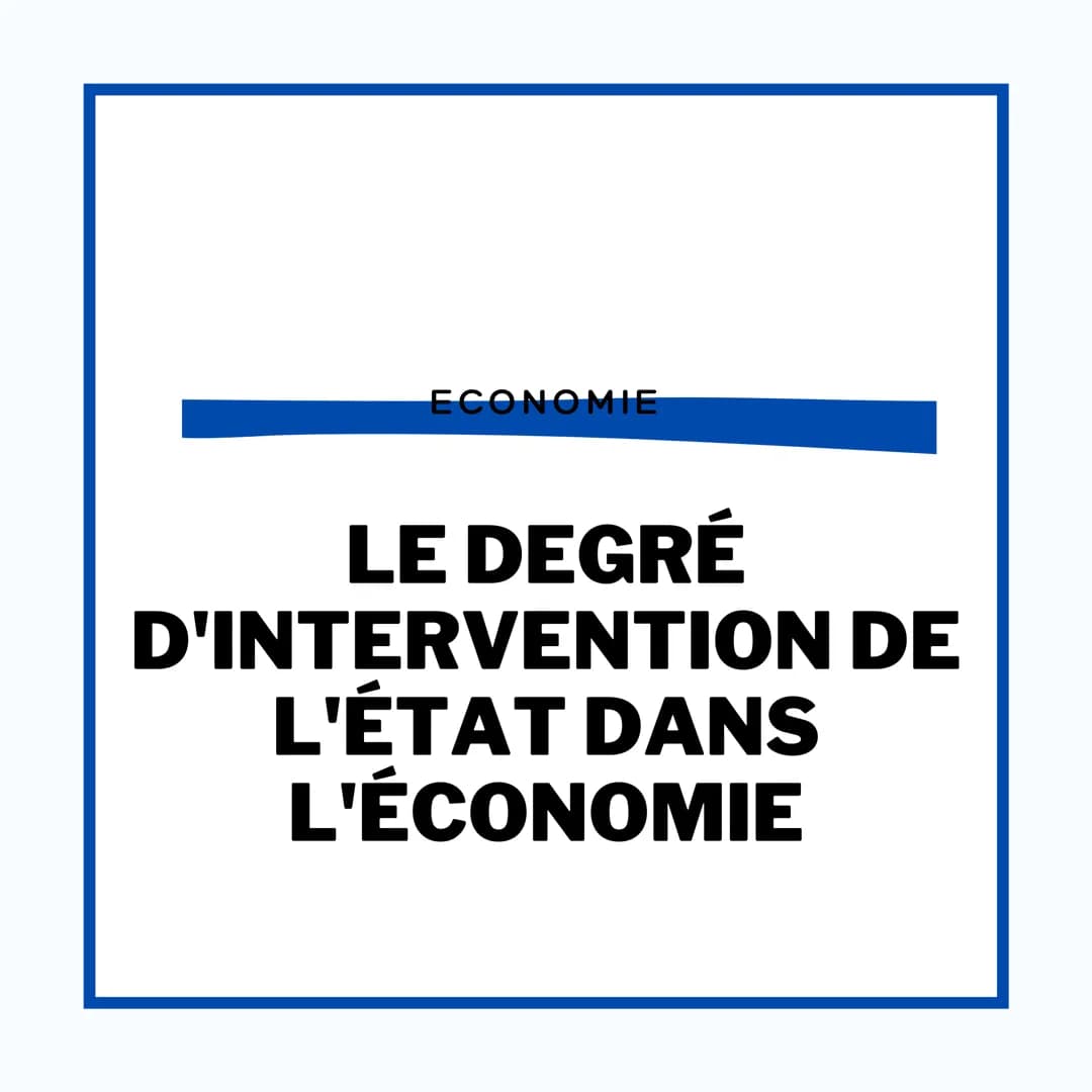 ECONOMIE
LE DEGRÉ
D'INTERVENTION DE
L'ÉTAT DANS
L'ÉCONOMIE LE DEGRÉ D'INTERVENTION
DE L'ÉTAT
ECO
La nature et le degré d'intervention de l'é