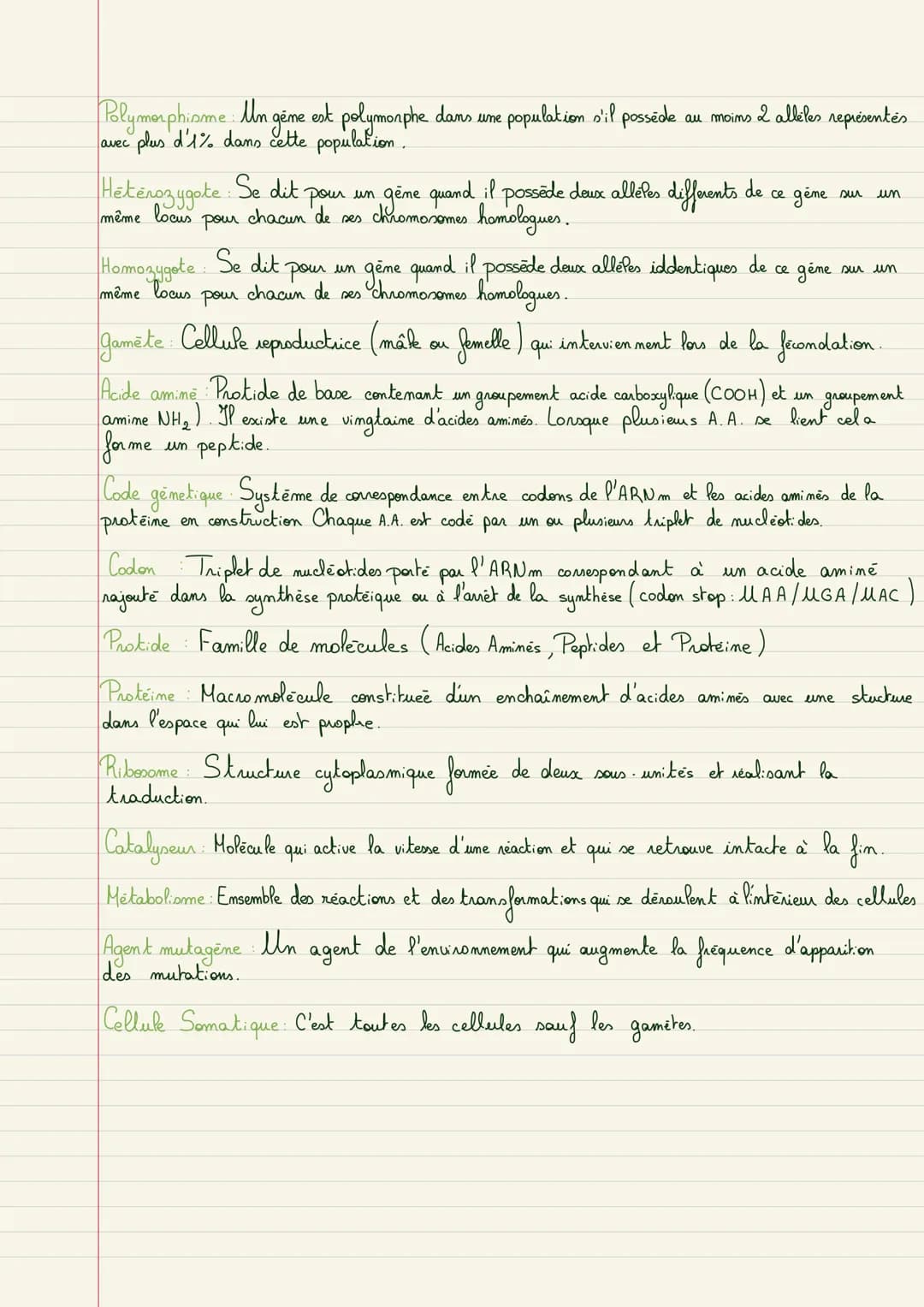 -Rappels genetique
Meiose Ensemble de deux divisions permettant la séparation des chromosomes.
de chaque paire lors de la formation des gamè