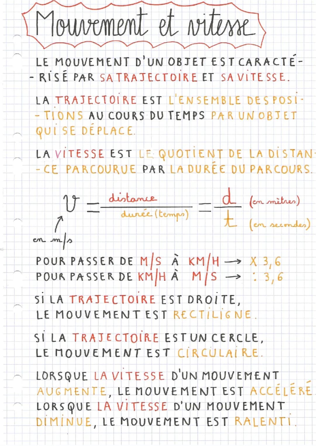 Mouvement et vitesse 
