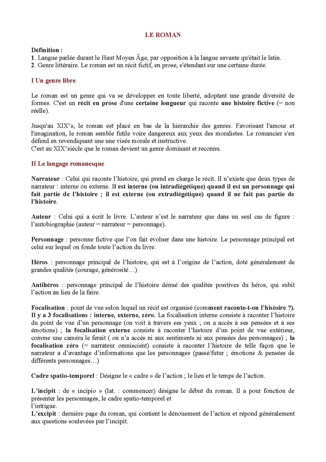 Le roman 