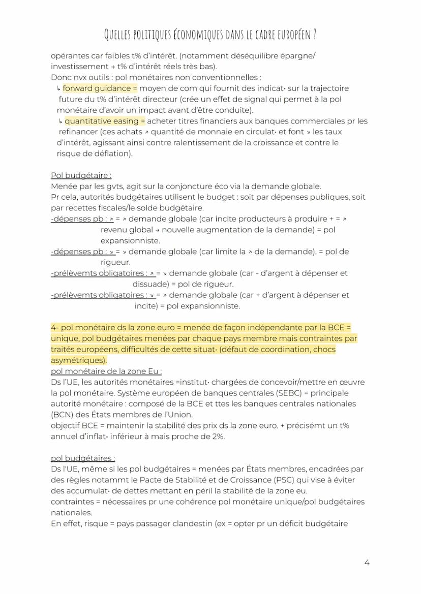 QUELLES POLITIQUES ÉCONOMIQUES DANS LE CADRE EUROPÉEN ?
Définitions :
-marché unique/commun = espace où les marchandises, personnes, capitau