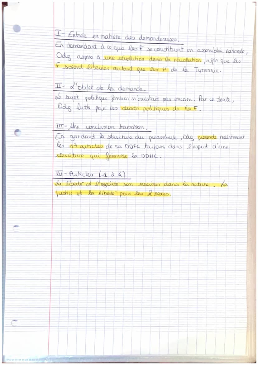 EL-3
Texte 3 - Olympe de Gouges, Déclaration de la femme et
de la citoyenne,«< Préambule >>
Les mères, les filles, les sœurs, représentantes