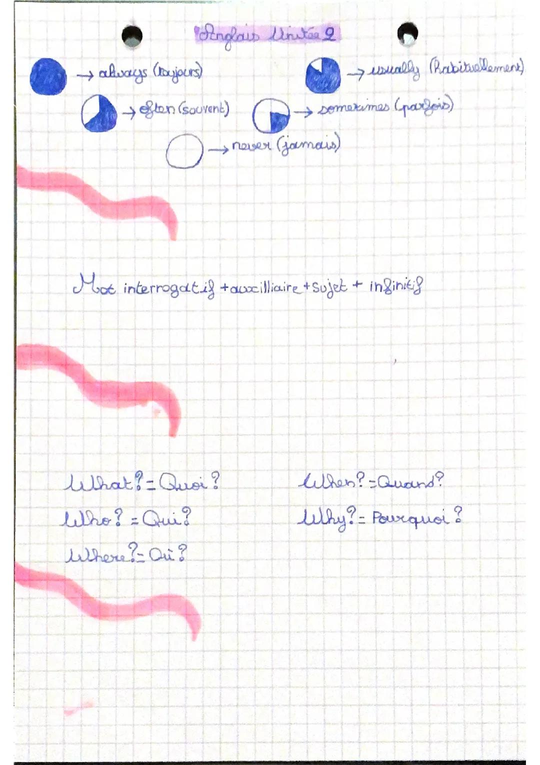 Adverbe de fréquences, construction d’une phrase et mots interrogatifs 