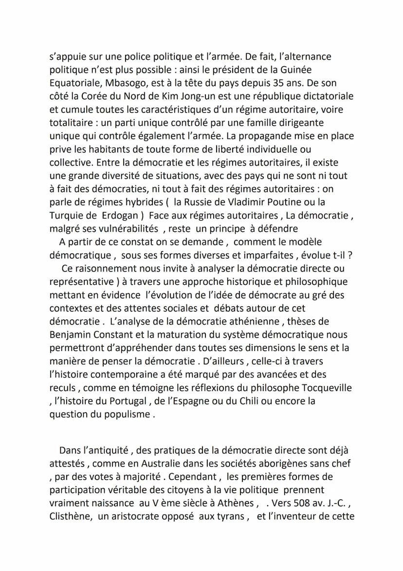 COURS HGGSP
'La démocratie est un mauvais système, mais elle est le moins
mauvais de tous les systèmes 'Winston Churchill
Ce constat de l'an