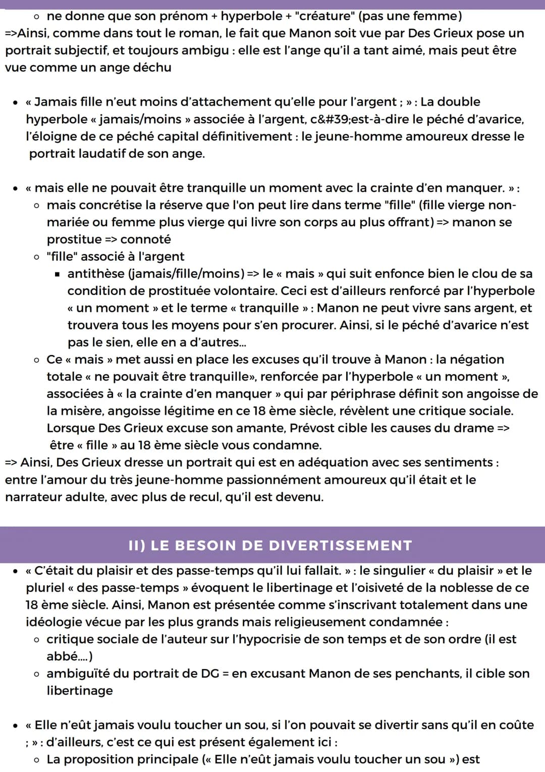 LECTURE LINEAIRE 3
<< UNE CRÉATURE D'UN CARACTÈRE EXTRAORDINAIRE »>.
INTRODUCTION
Manon Lescaut a été écrit par l'Abé Prévost. Ce dernier a 