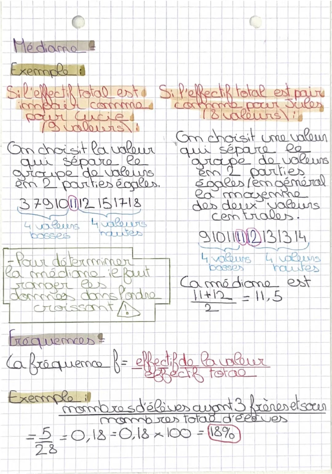 MATHS
• Statisques!
Mayemmo &
relové de motes de deux élèves
Lucie 12 15 73918 1117 10
Jules 14 11 10 139 13 1112
Exemple
La
mojemme de Luci