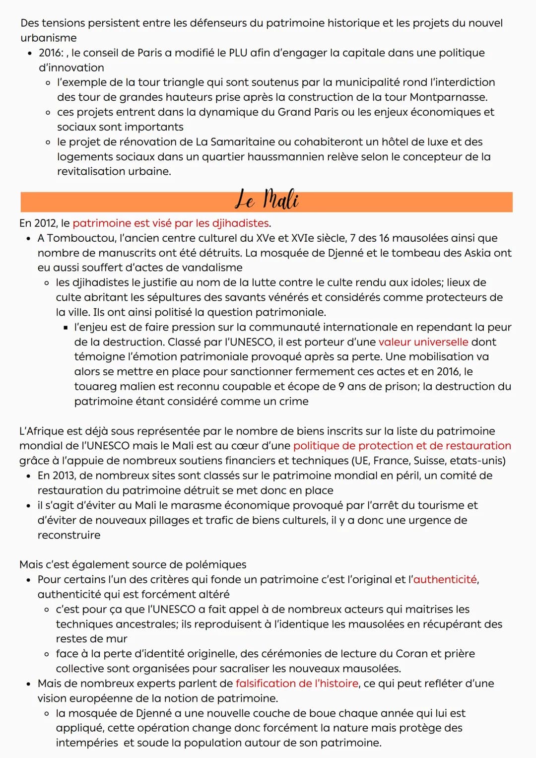 Le patrimoine
Introduction
La notion de patrimoine est une construction qui a sa propre histoire: les critères pour définir
ont évolué dans 