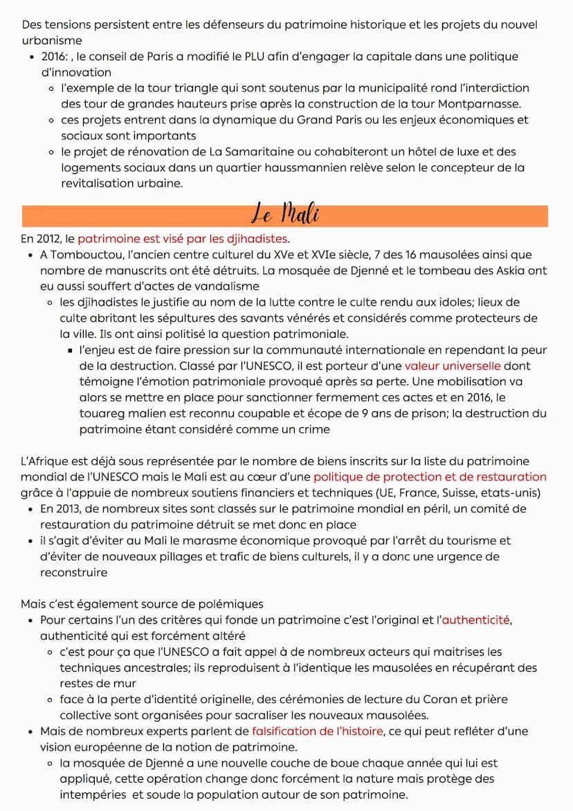 Le patrimoine
Introduction
La notion de patrimoine est une construction qui a sa propre histoire: les critères pour définir
ont évolué dans 