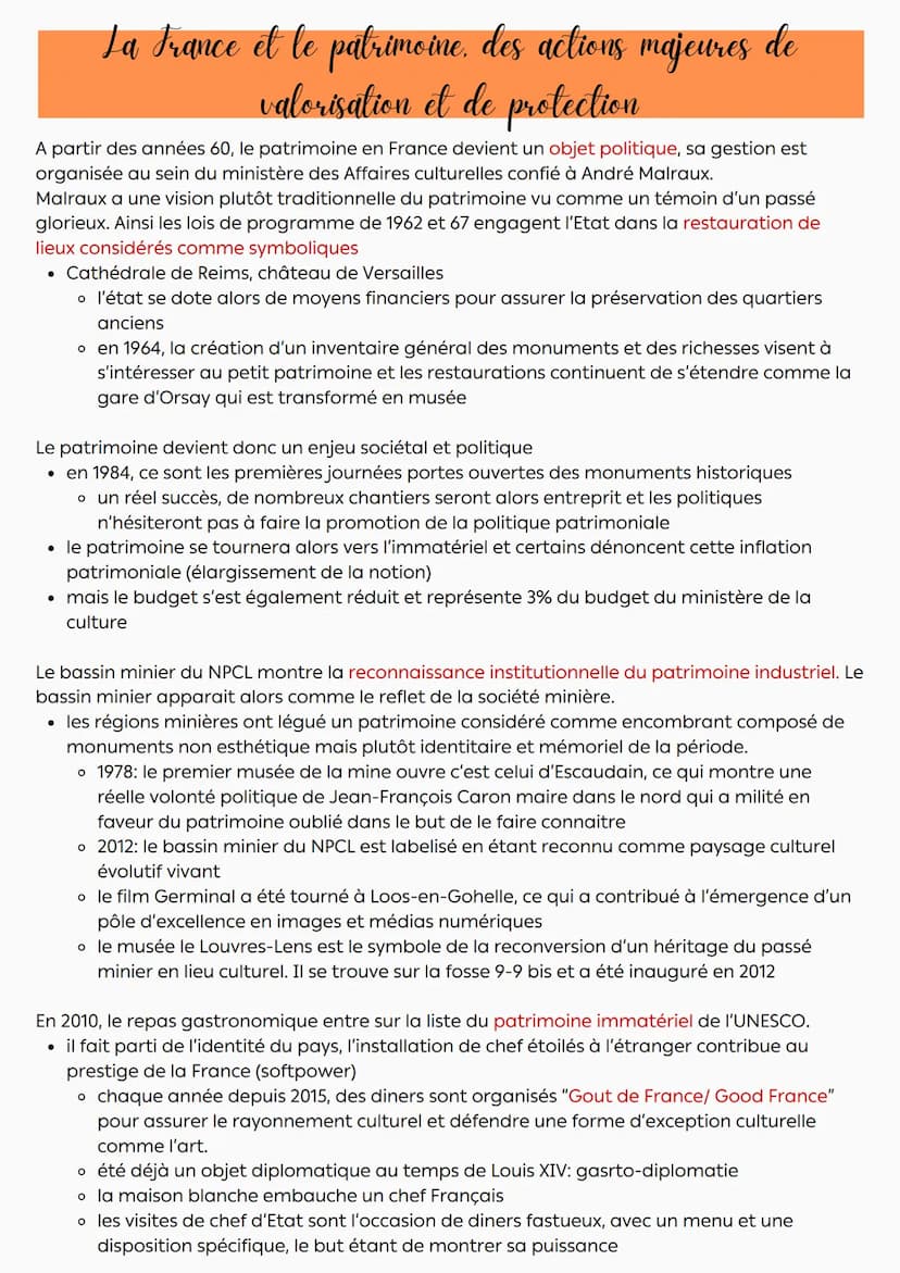 Le patrimoine
Introduction
La notion de patrimoine est une construction qui a sa propre histoire: les critères pour définir
ont évolué dans 