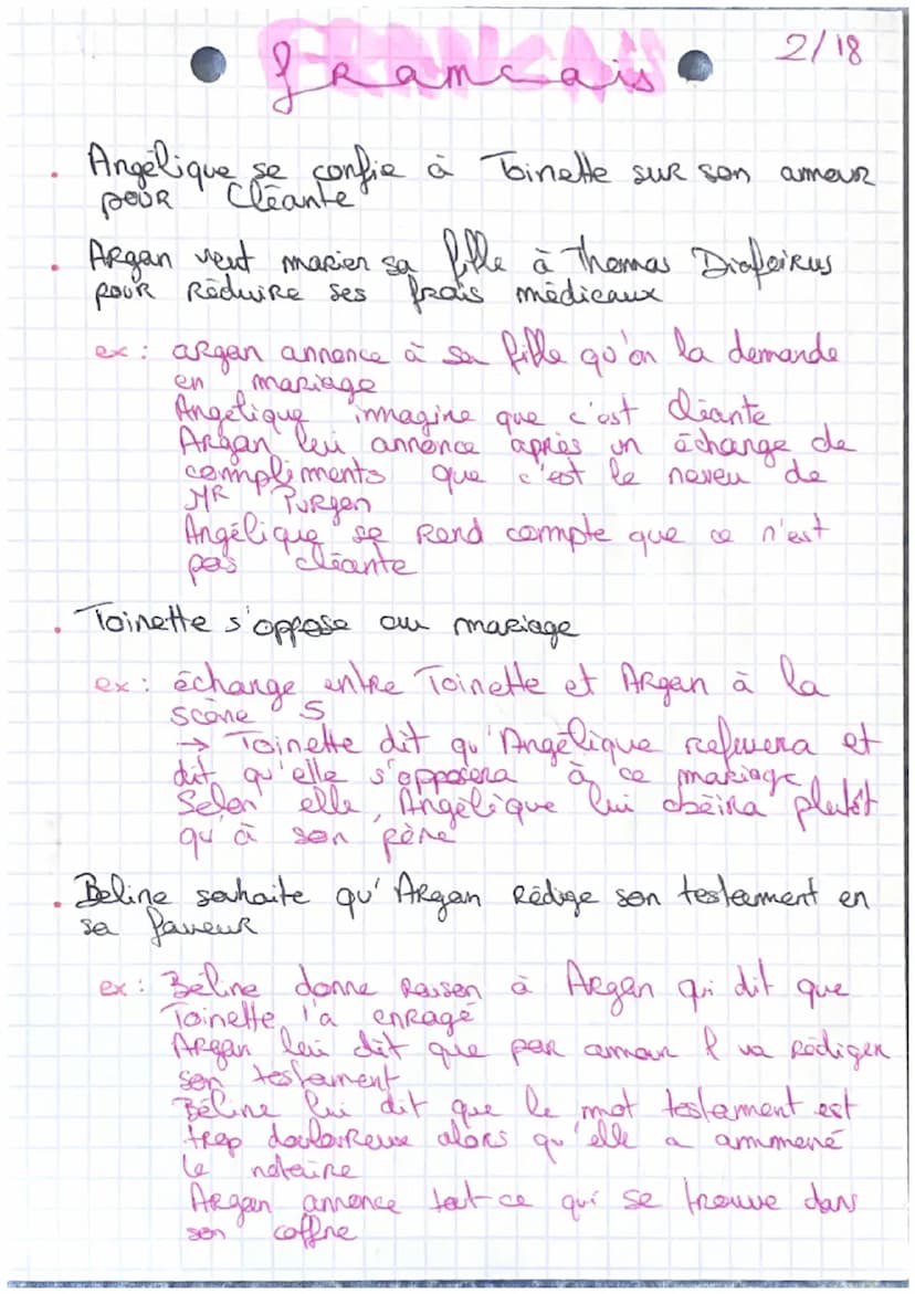 1/18
•peançais •
fransdis
Malade imaginava
LE
I/ Infes
Auteur MolièRe
•Date : 1673
Registre - Comique
Genke littéraire : comédie -bellet
Mou
