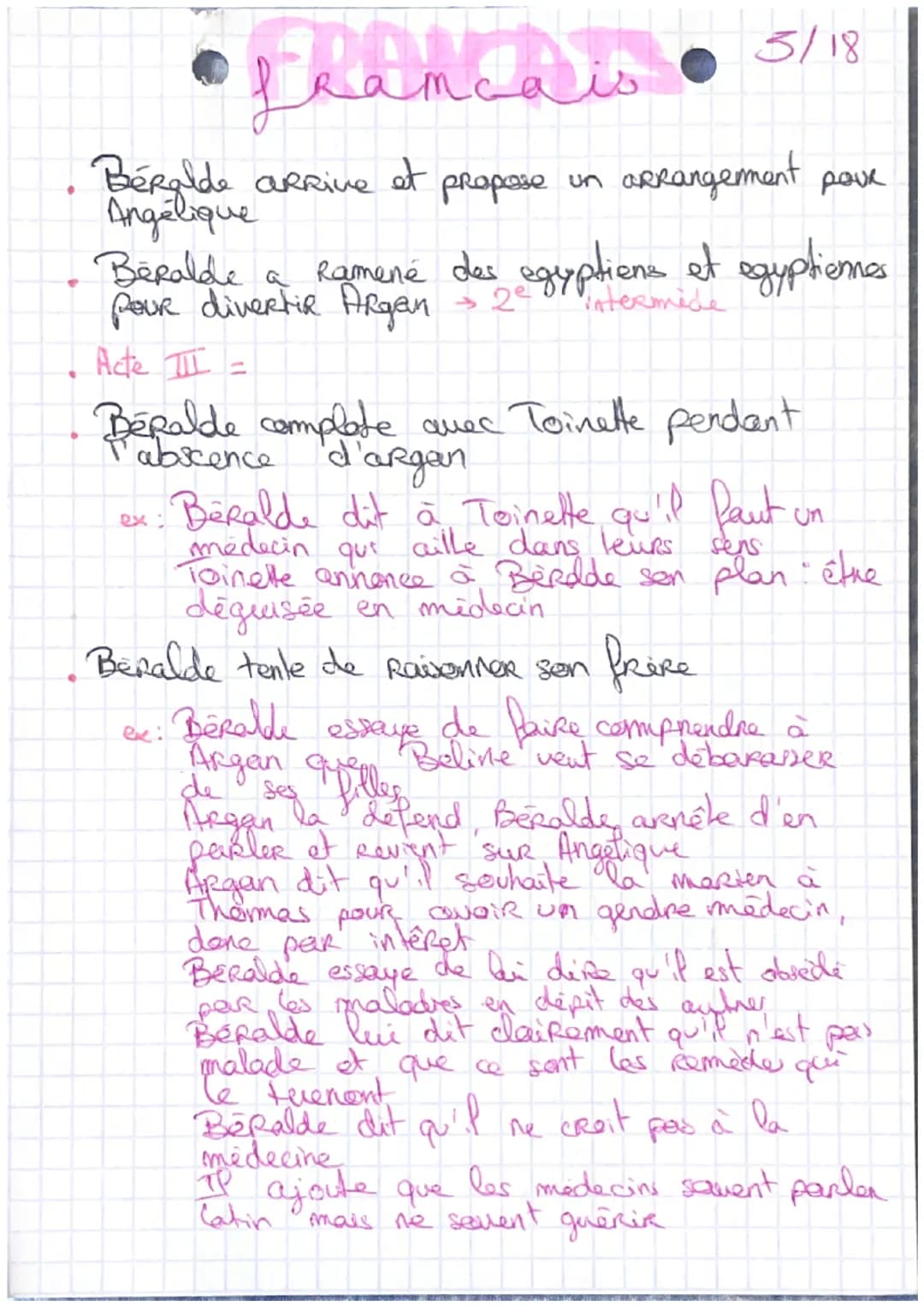 1/18
•peançais •
fransdis
Malade imaginava
LE
I/ Infes
Auteur MolièRe
•Date : 1673
Registre - Comique
Genke littéraire : comédie -bellet
Mou