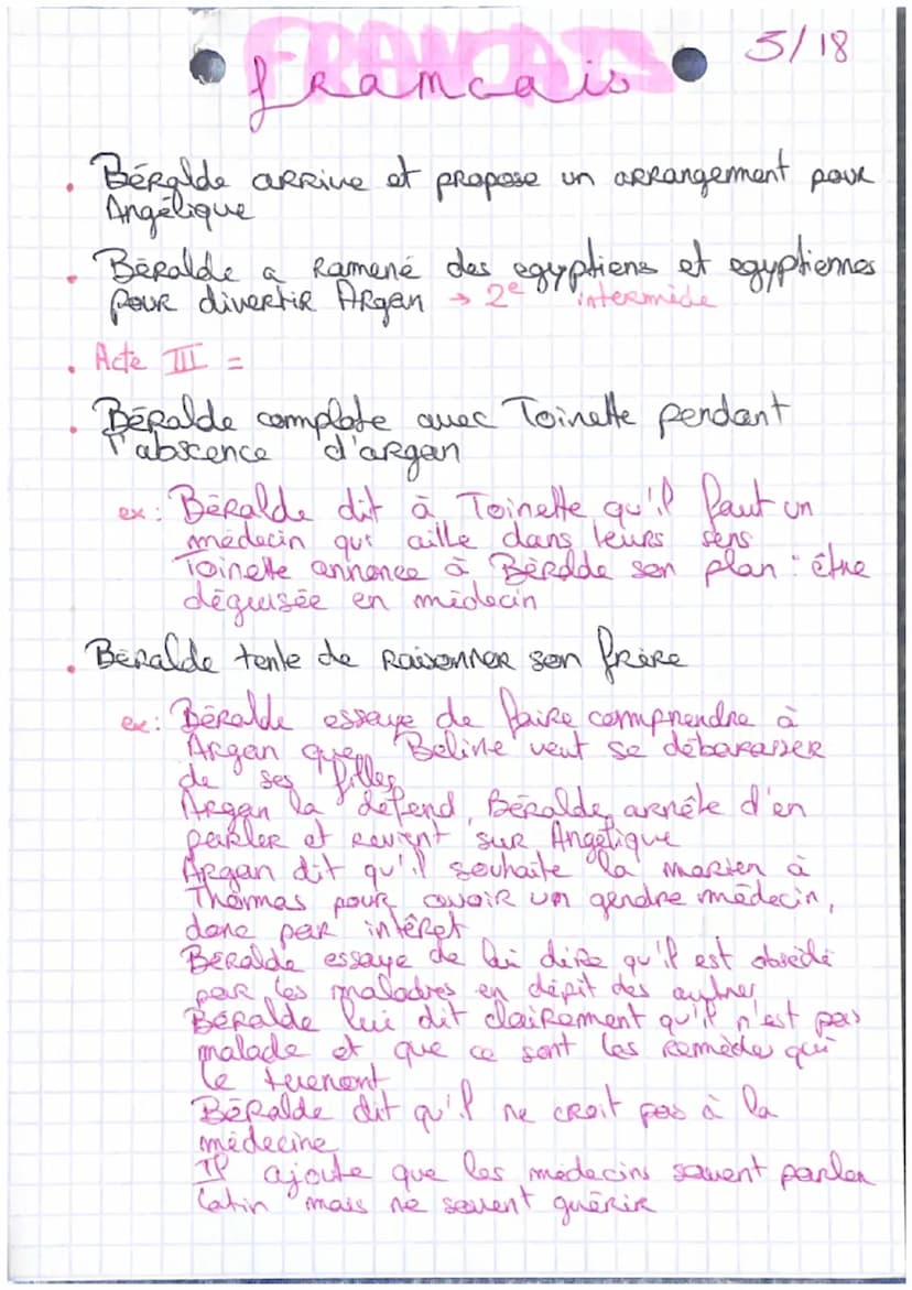 1/18
•peançais •
fransdis
Malade imaginava
LE
I/ Infes
Auteur MolièRe
•Date : 1673
Registre - Comique
Genke littéraire : comédie -bellet
Mou