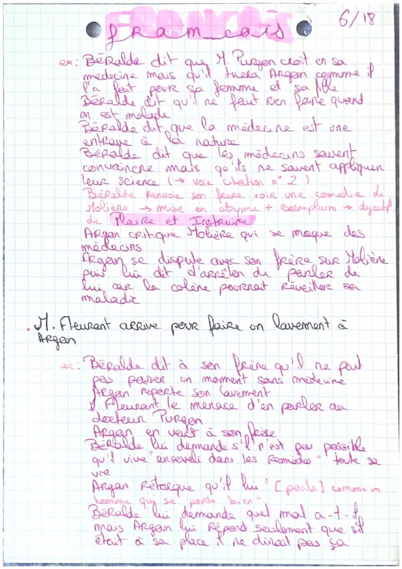 1/18
•peançais •
fransdis
Malade imaginava
LE
I/ Infes
Auteur MolièRe
•Date : 1673
Registre - Comique
Genke littéraire : comédie -bellet
Mou