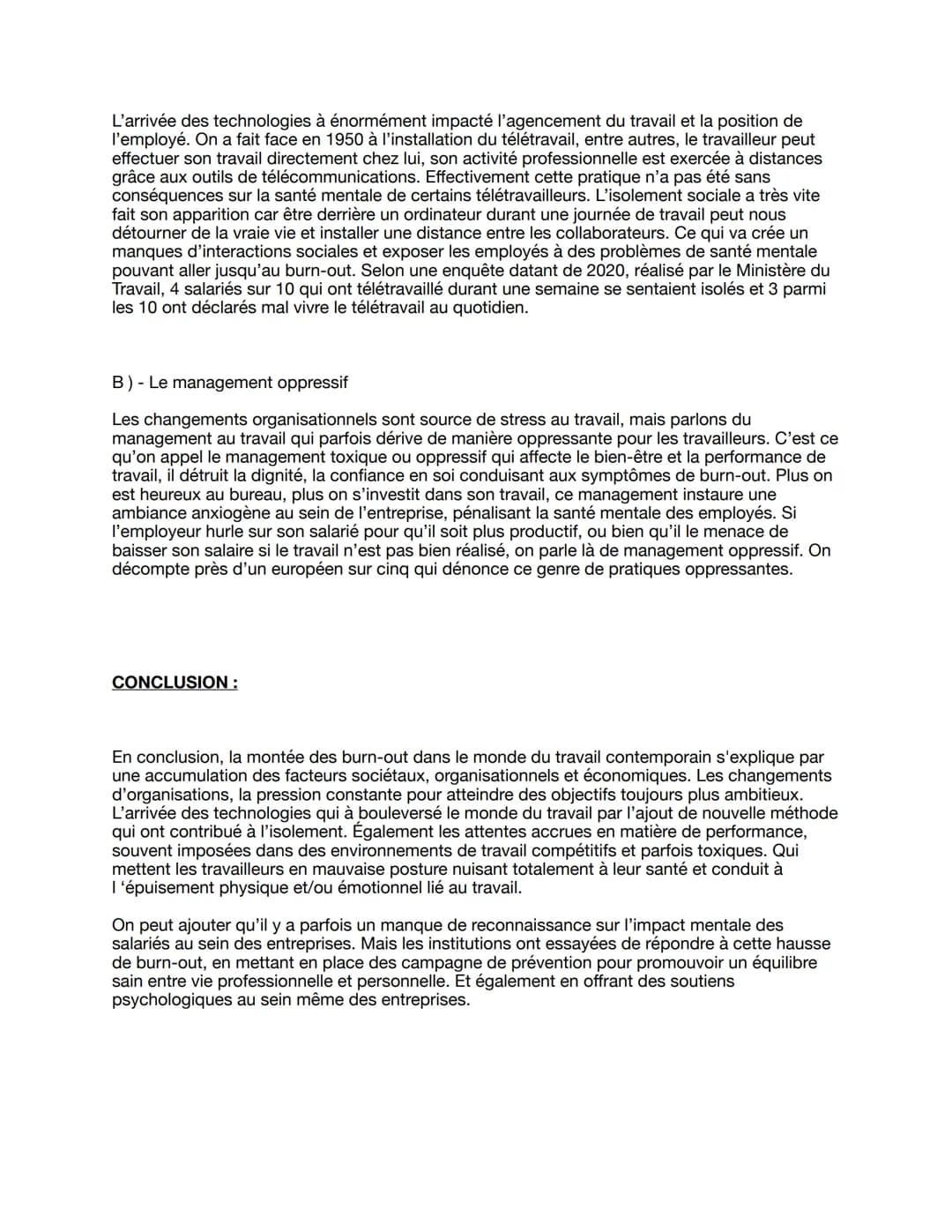 --- OCR Start ---
SES GRAND ORAL
INTRO:
On voudrait nous faire croire que les avancées contemporaines et les réformes du travail
auraient co