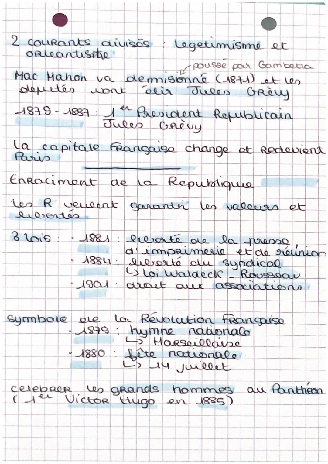 Histoire
zeme Republique
2 Sept 1870 : Napoleon 111 Prisoner a
Sedon par les
PRussiens
4 sept 1870 : proclamation de la llle R
par Léon Gamb