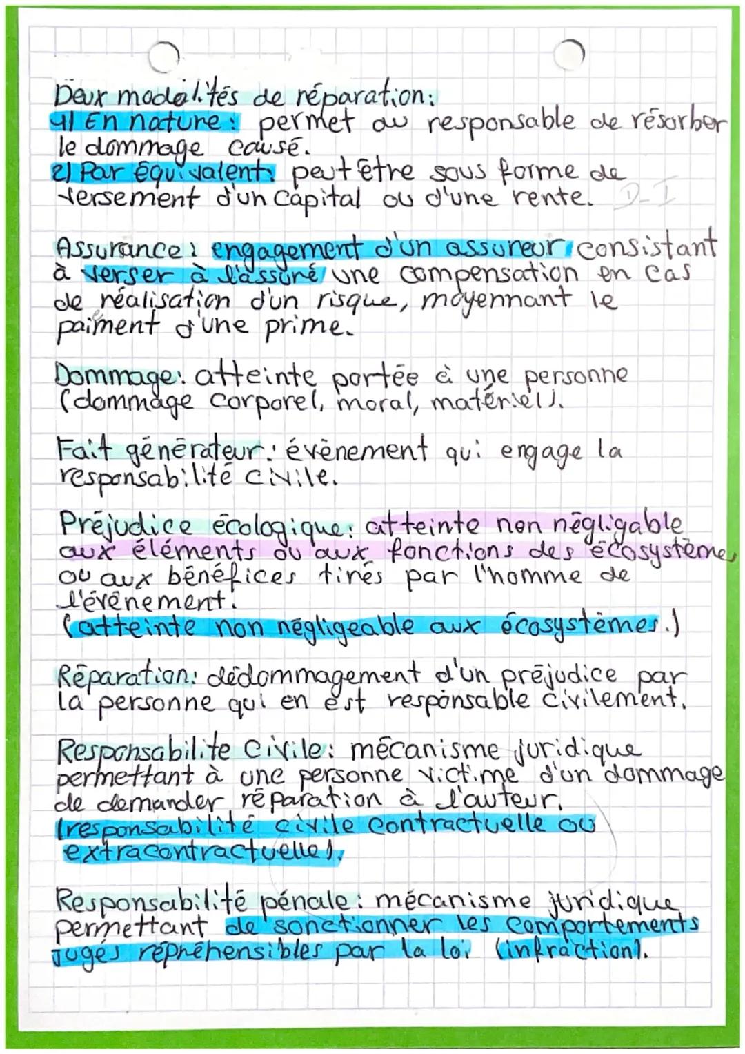 Theme 6
ད
_ Droit__.
- Chapitres.
Le dommage réparable et les différents
régimes de responsabilités
Article 1240 do Code civil:
"Tout fait q