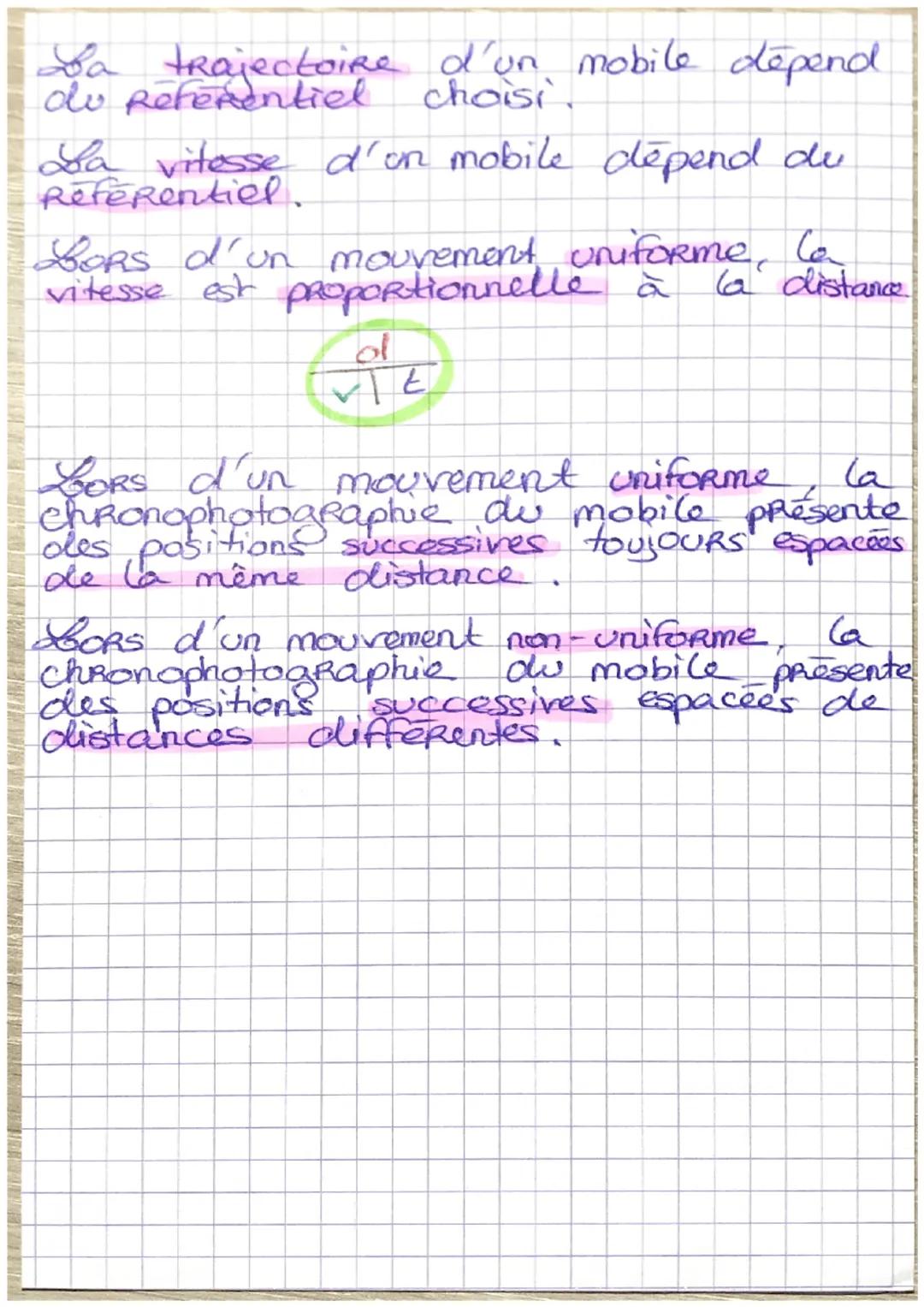 Fiche de Revisions: la vitesse et le
mouvemenE

Une chronophotographie hie est une série
de photos permettant l'analyse du
movement.

In mou