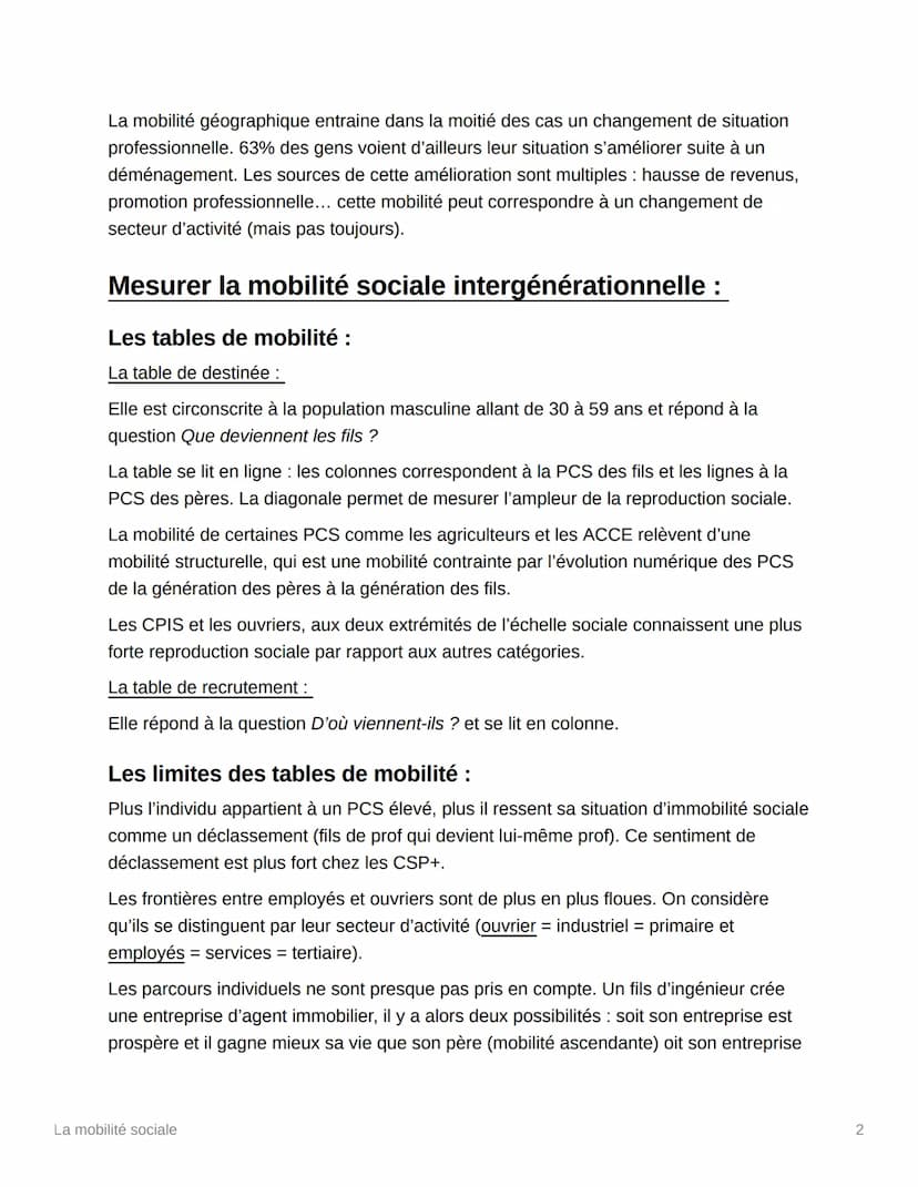La mobilité sociale
Les formes de mobilité sociale :
Il existe plusieurs type de mobilité sociale :
La mobilité professionnel
La mobilité gé