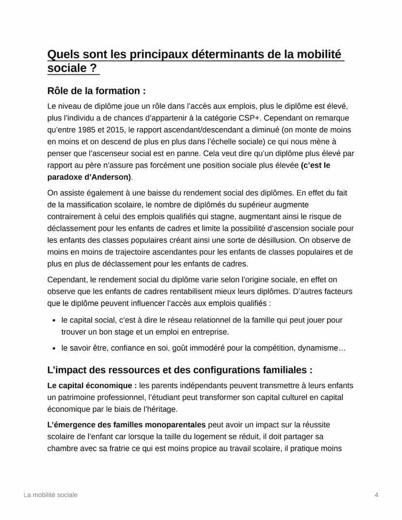 La mobilité sociale
Les formes de mobilité sociale :
Il existe plusieurs type de mobilité sociale :
La mobilité professionnel
La mobilité gé