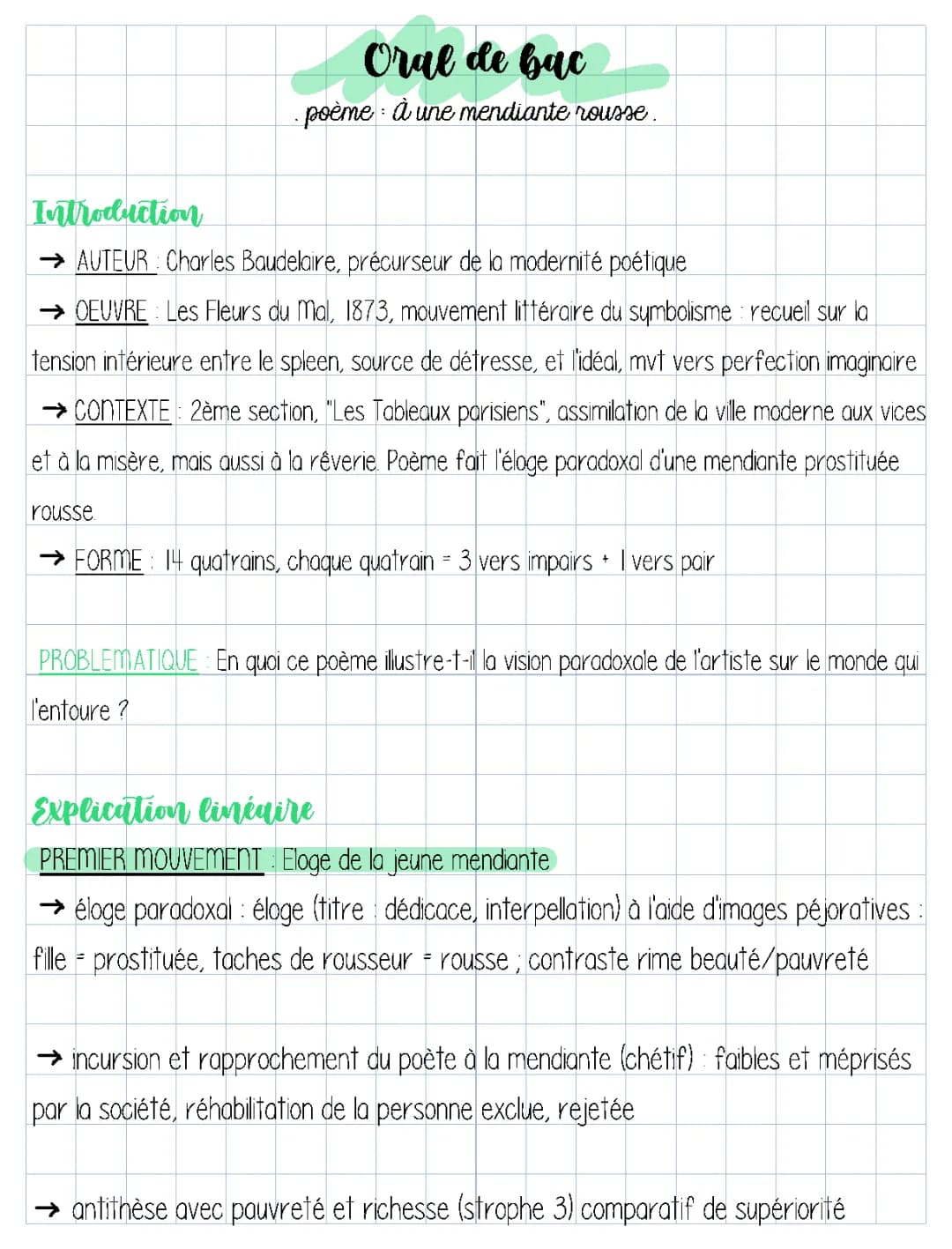 Analyse : À une mendiante rousse de Charles Baudelaire