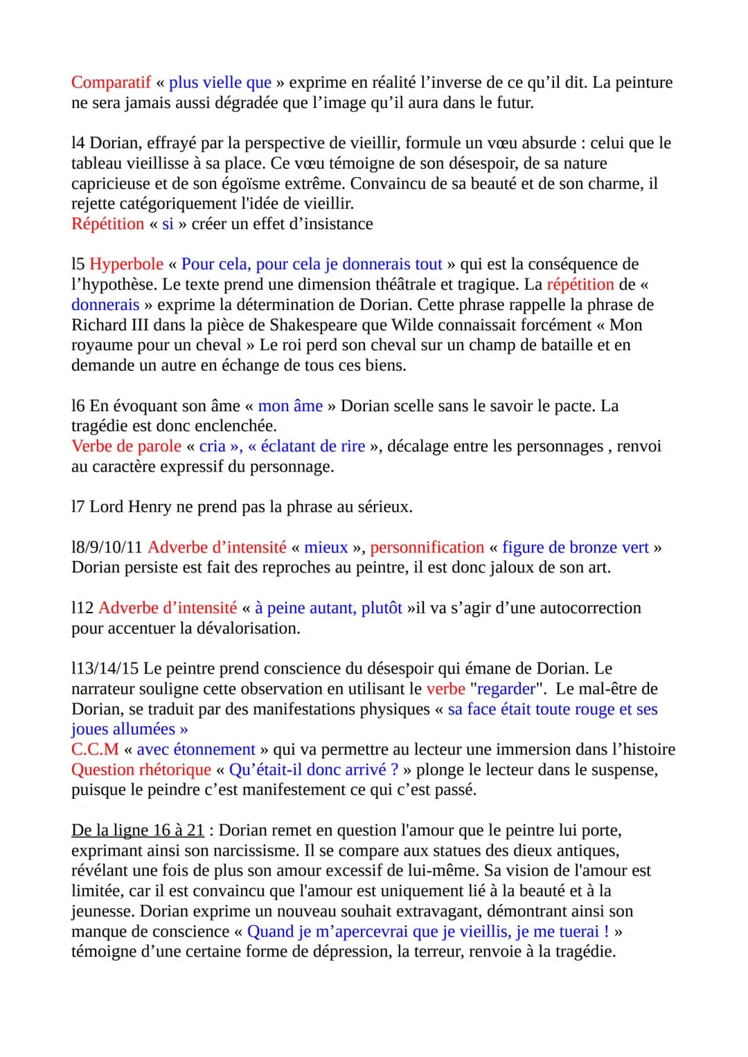 Fiche de synthèse n°17
INTRODUCTION : Oscar Wilde, écrivain irlandais de la deuxième moitié du
19e siècle, propose dans son œuvre « Le Portr