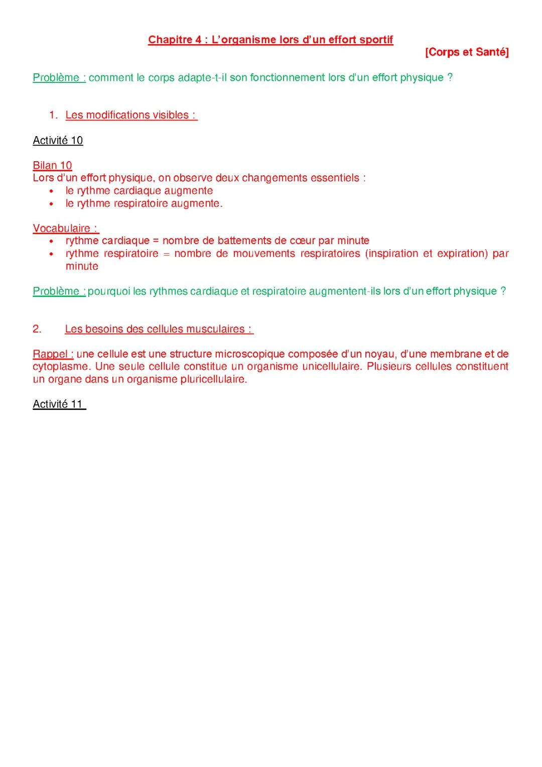 svt l'organisme durant un effort sportif 