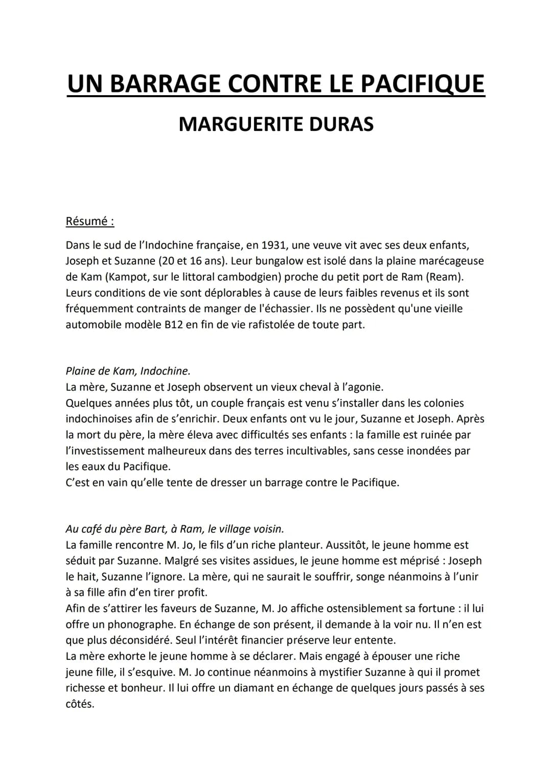 Livre Un barrage contre le pacifique 