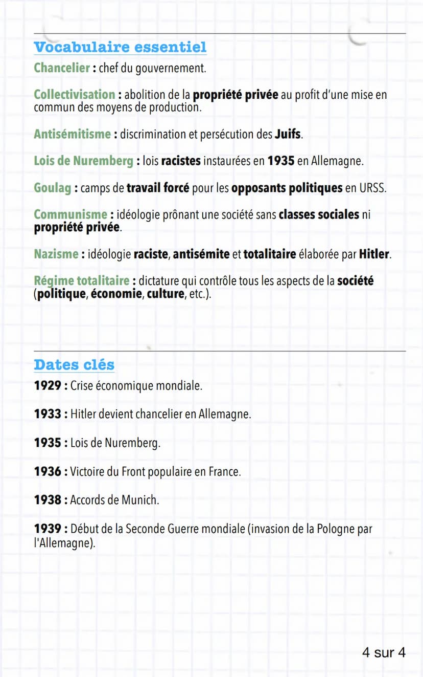 Histoire:
Démocraties fragilisées et expériences
totalitaires dans l'Europe de l'entre-deux-
guerres
Question principale:
Quels régimes poli
