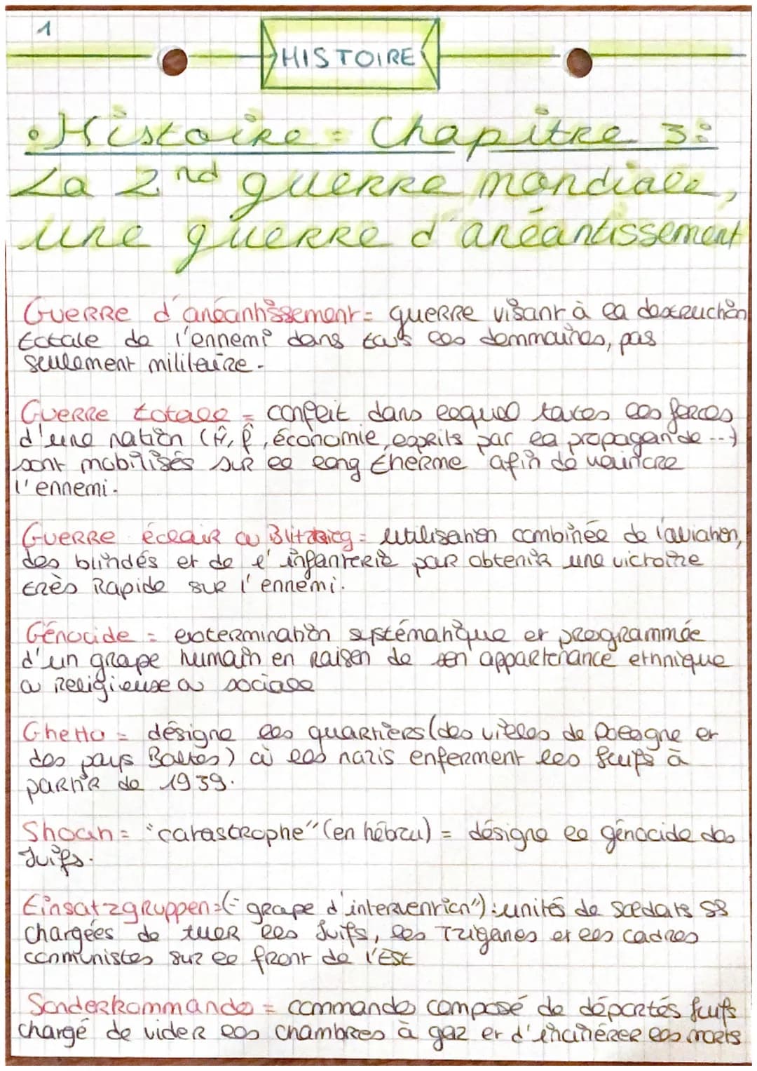 HISTOIRE
Histoire Chapitre 3:
Za 2 nd
дие
guerre mondiale,
une queRRe d'anéantissement
GueRRe d'aneanhissement = queRRe visant à ea dextruct