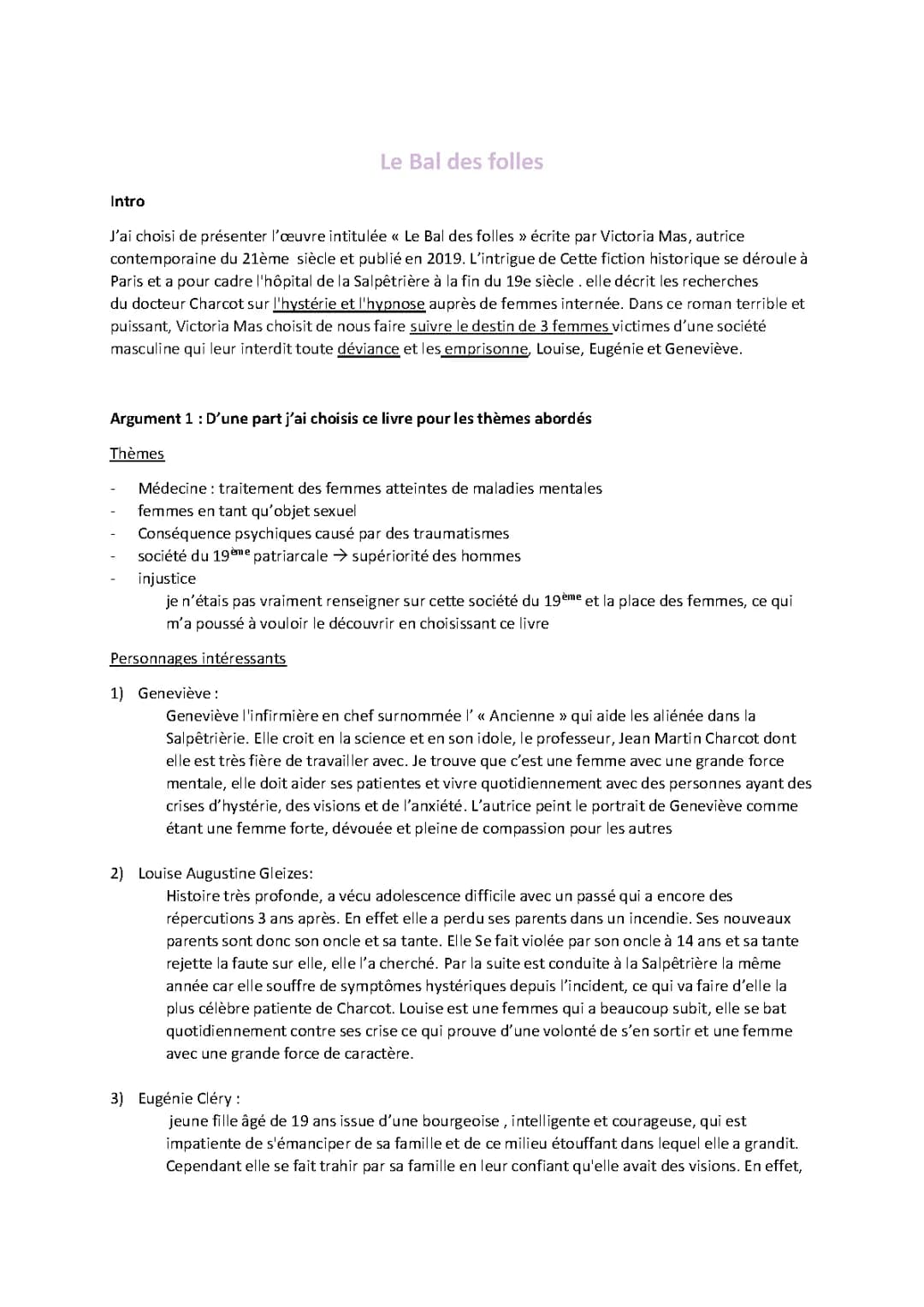 Le Bal des Folles : Résumé et Analyse pour le Bac