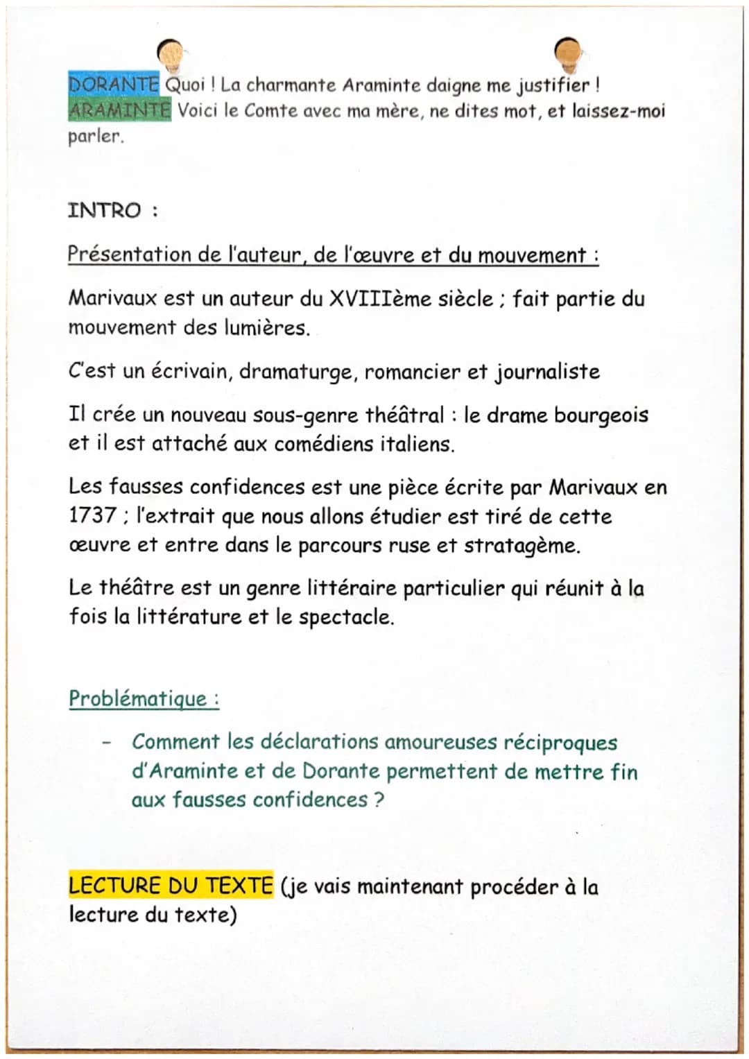 ACTE 3, SCENE 12
Araminte, Dorante.
ARAMINTE. Approchez, Dorante.
DORANTE. Je n'ose presque paraître devant vous.
ARAMINTE, à part.
!
Mariva