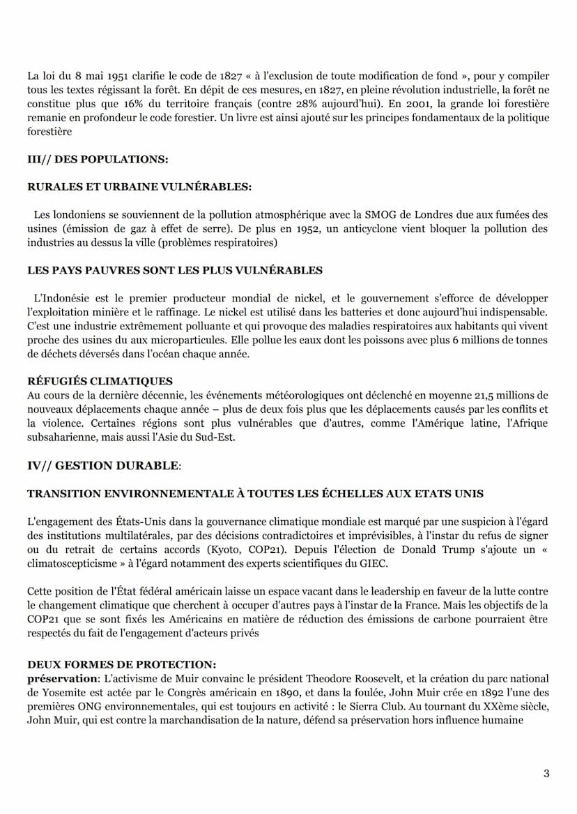 THÈME 4: EXPLOITER, PROTÉGER L'ENVIRONNEMENT FACE AU
CHANGEMENT CLIMATIQUE
environnement: Ensemble des conditions naturelles et culturelles 