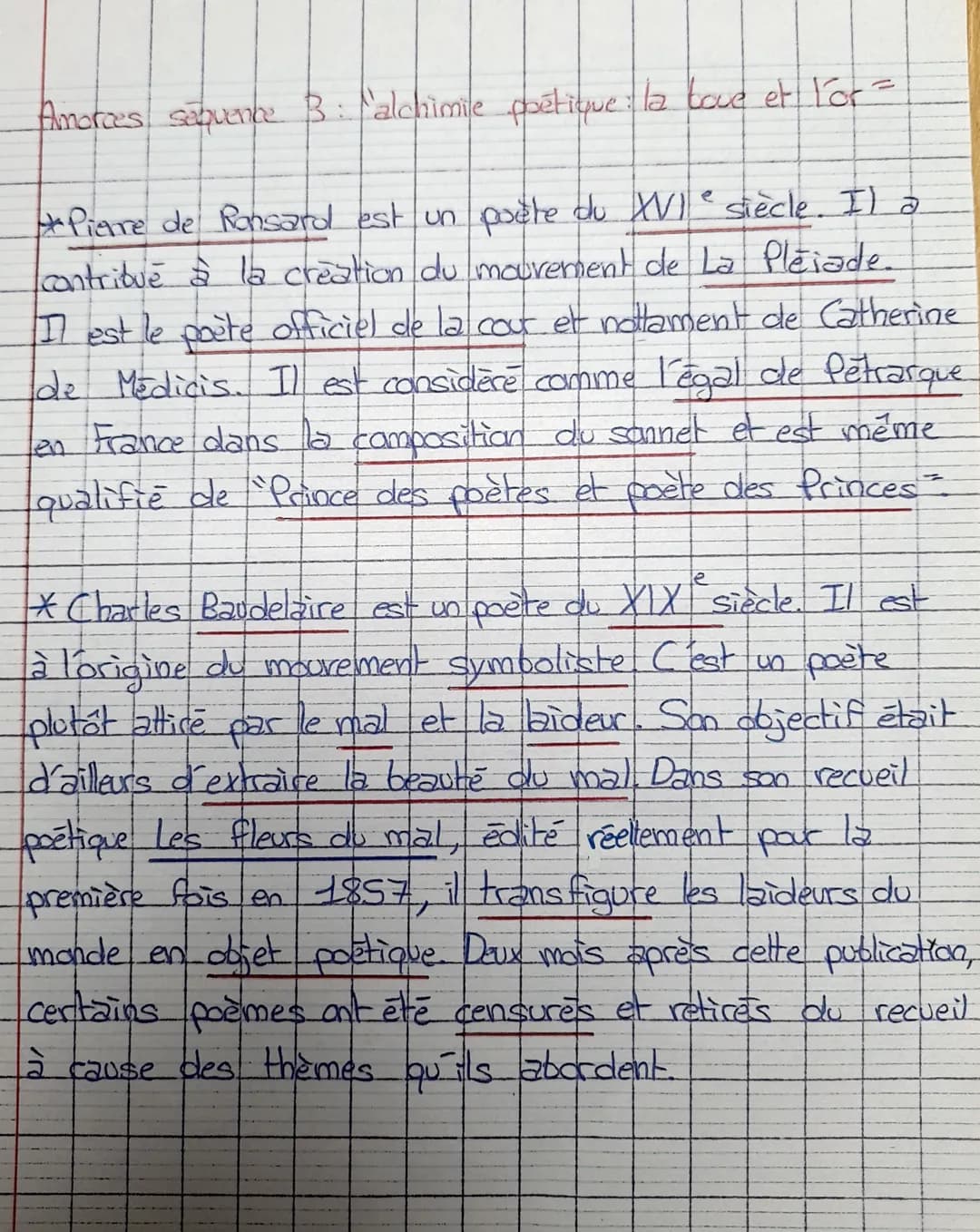 Amorces sequence 3: falchimile poétique : la love et for=
*Pierre de Ronsard est un poète du XVIe siècle. Il a
( contribue à la création du 