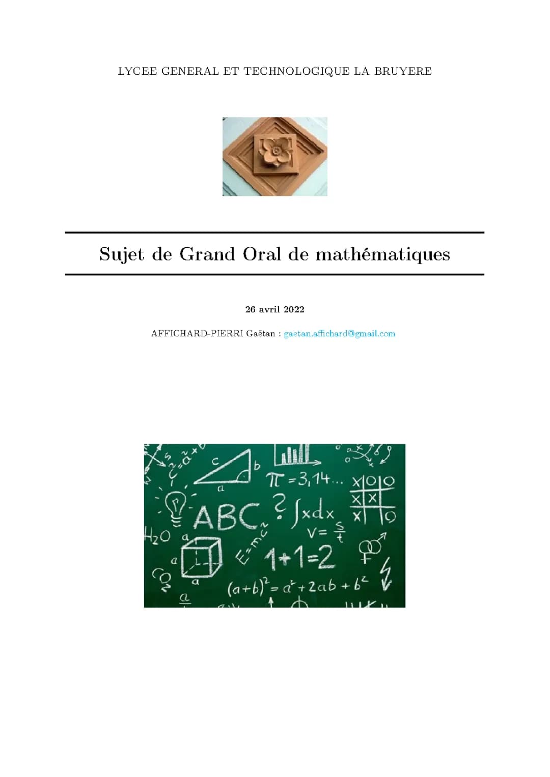 Sujet Grand Oral Bourse: Peut-on Prévoir les Cours avec les Maths ?