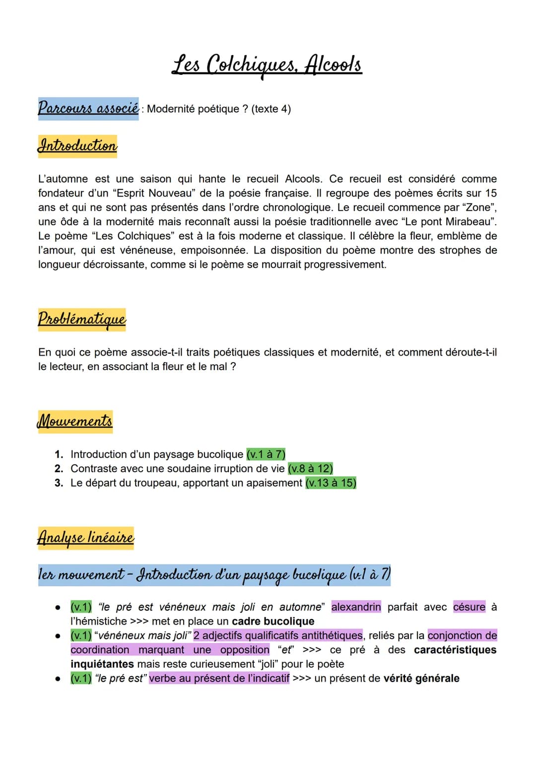 Parcours associé: Modernité poétique ? (texte 4)
Introduction
Les Colchiques. Alcools
L'automne est une saison qui hante le recueil Alcools.