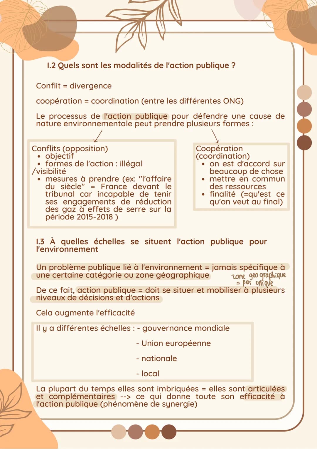 I - Comment les questions environnementales deviennent un
problème public ?
●
●
Croissance = se heurte à des limites écologiques
--> comment