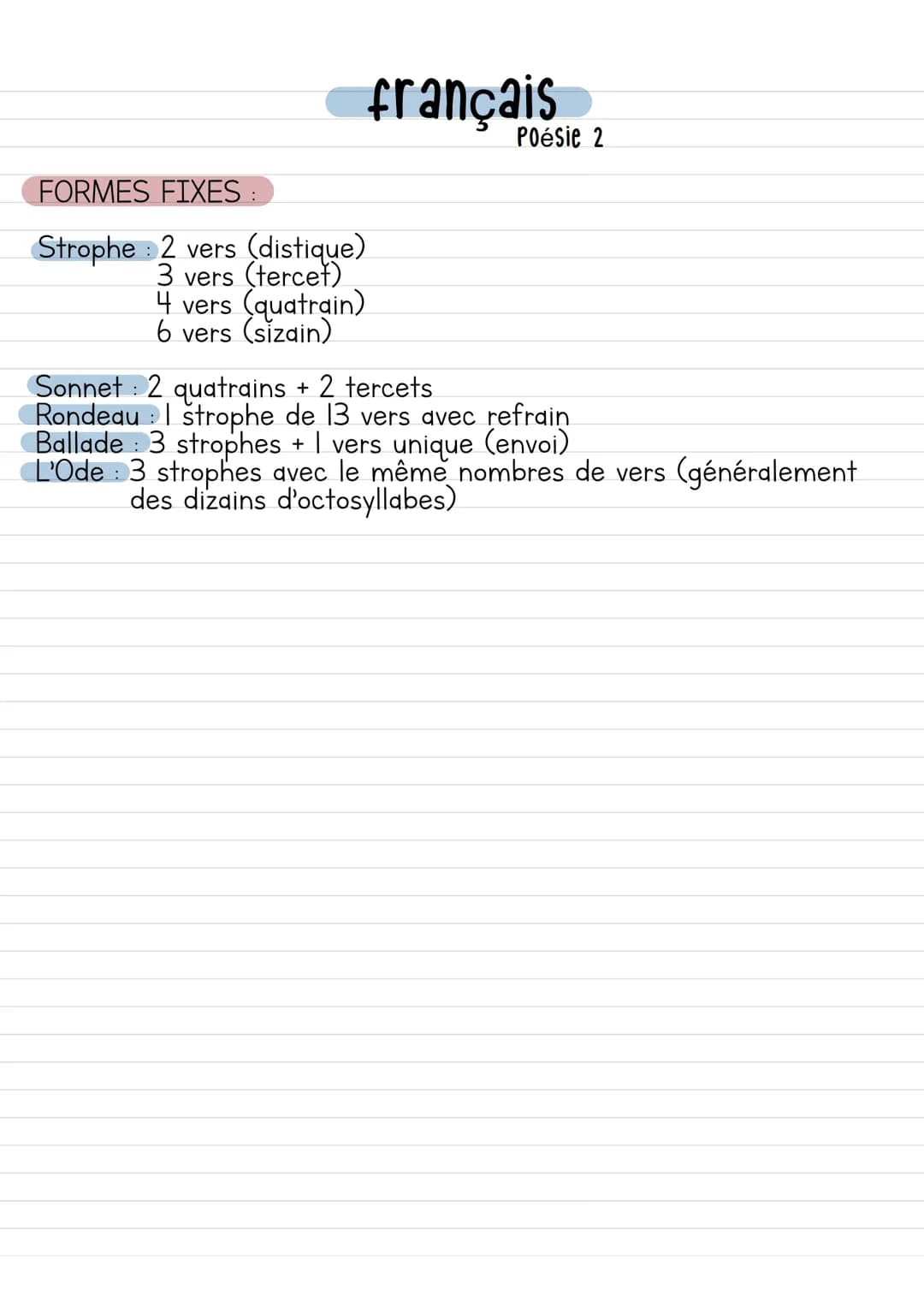 français
Poésie
Définitions
:
-La Poésie est un genre littéraire qui utilise la beauté des mots et
des images pour exprimer des émotions, de