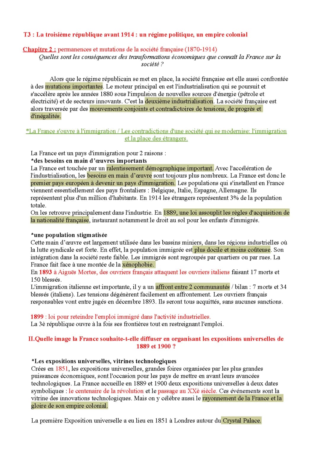 Les permanences et mutations de la société française (1870-1914)
