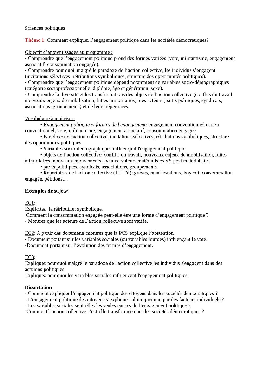 4 formes d'engagement politique: Expliquer l'engagement politique dans les sociétés démocratiques