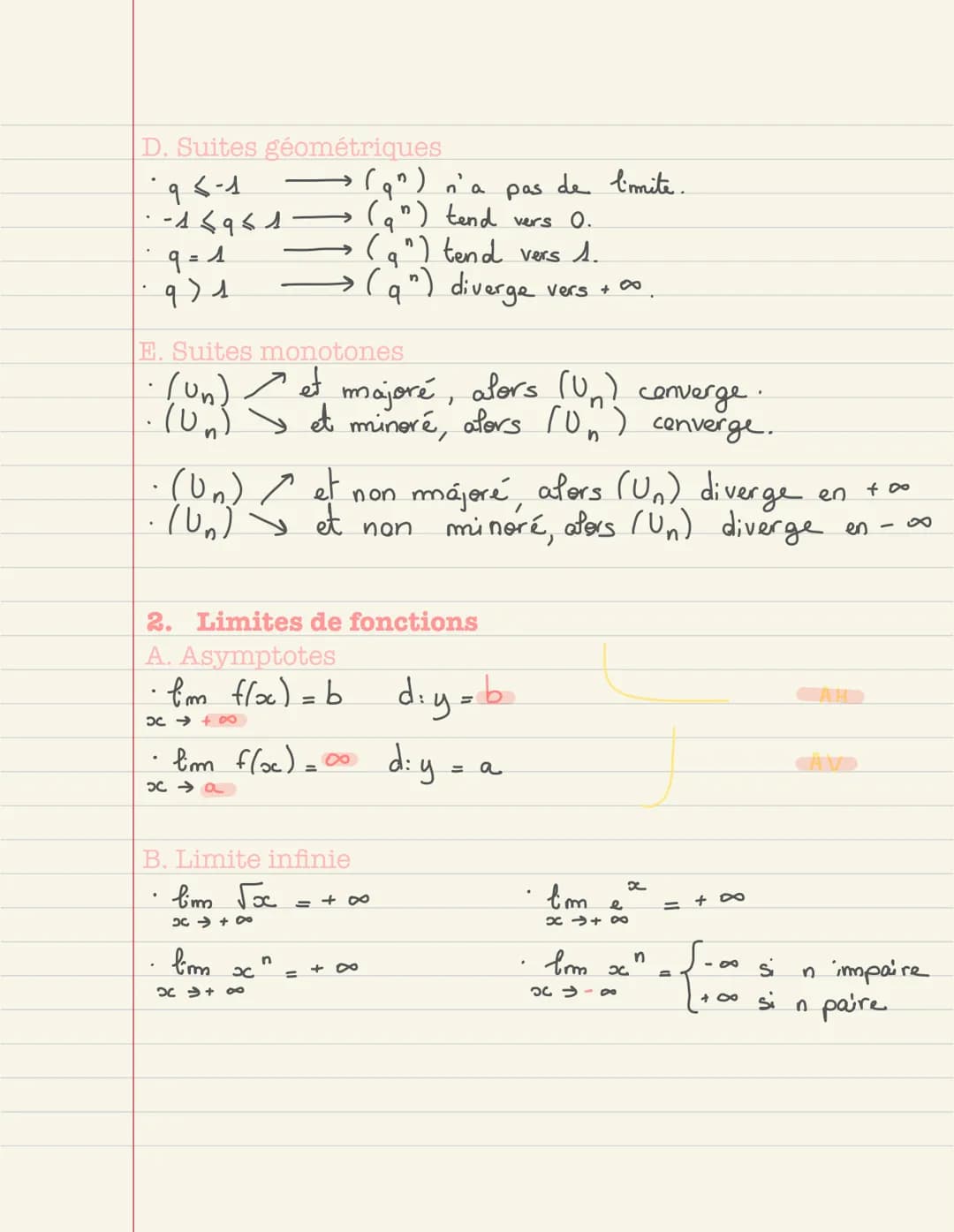 MATHEMATIQUES Révision cours terminale
Mathématiques
SOMMAIRE:
● Limites de suites
● Limites de fonctions
●
Décidabilité, convexité, continu