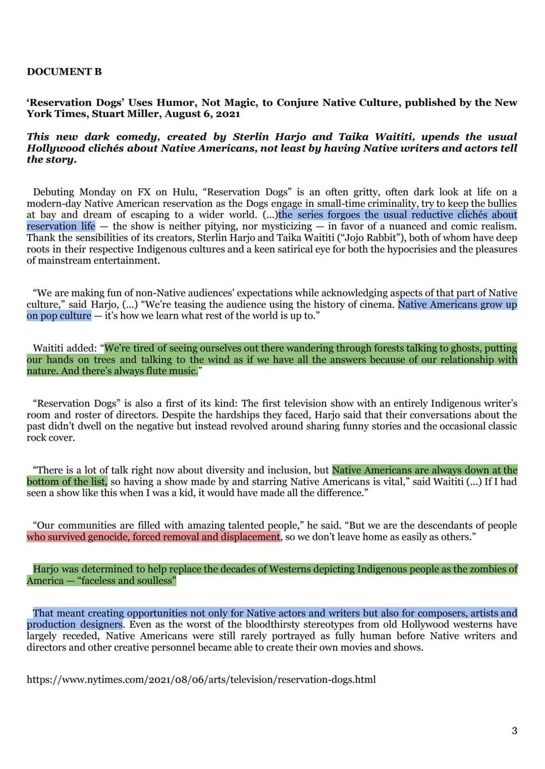 TABLE OF CONTENTS
Document A: The most marginalized and impoverished people in the united states and
in the americas has always been and con