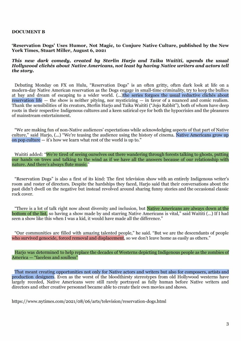 TABLE OF CONTENTS
Document A: The most marginalized and impoverished people in the united states and
in the americas has always been and con