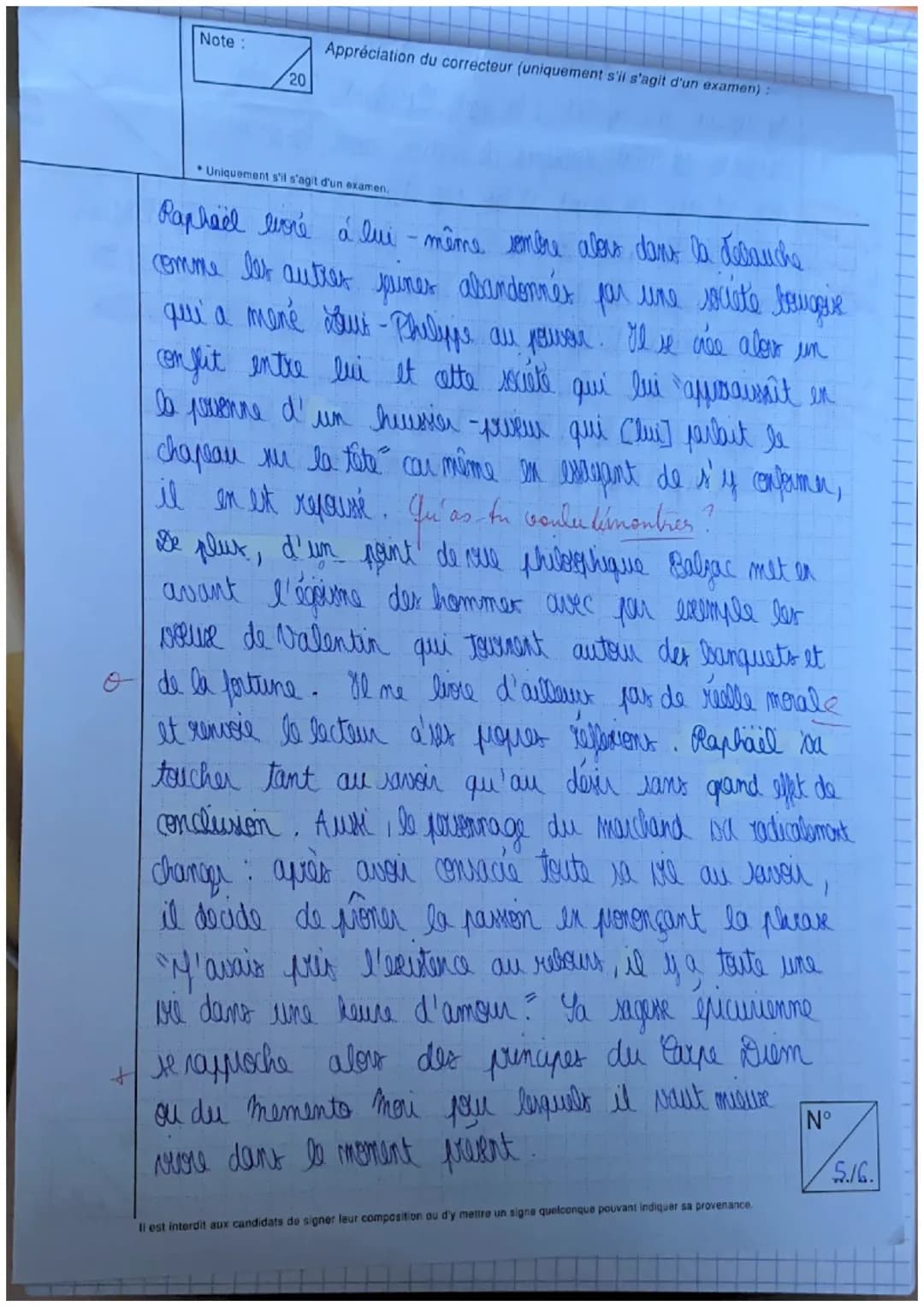 Note
АЛ
RHODIA
° 15/20
Appréciation du correcteur (uniquement s'il s'agit d'un examen):
Uniquement s'il s'agit d'un examen.
Discitation: syj
