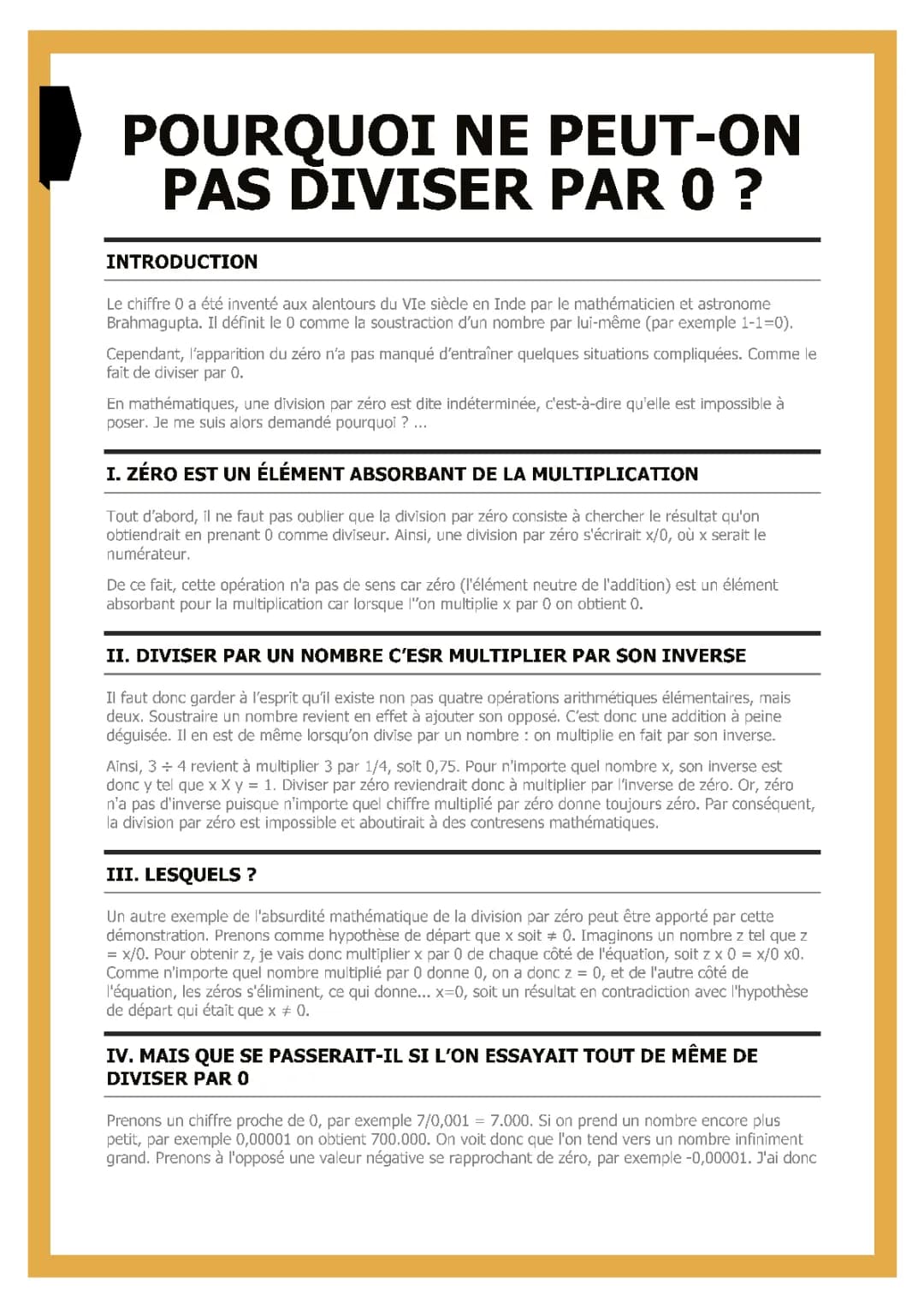Peut-on diviser par 0 ? Découvre pourquoi c'est un mystère
