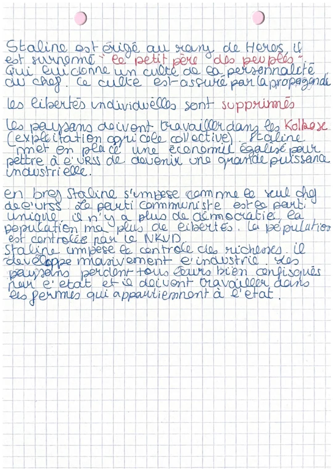 L'URSS Sous Staline
(4924-1953).
après la mort de Lemmine en 1924, Staline
Se dit succeseur de ce dermier et gouverne
seul e URSS en tant qu